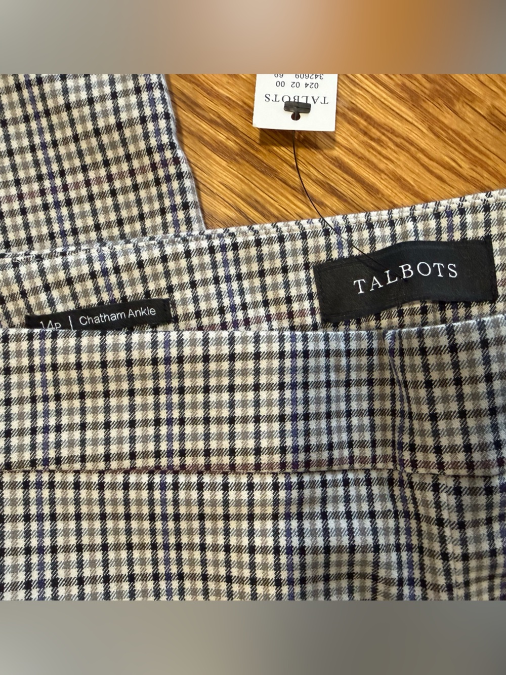 Talbots Chatham Ankle Tan/ Black Plaid Pants - Picture 9 of 11